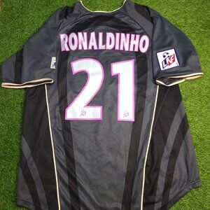 Ronaldinho PSG Paris Saint Germain 2001 2002 DEBUT SEASON Third Soccer Jersey XL